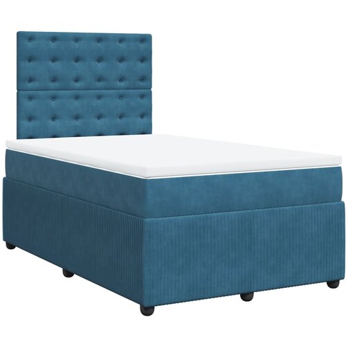 vidaXL Box spring postelja z vzmetnico temno modra 120x200 cm žamet, (21309583) Cene