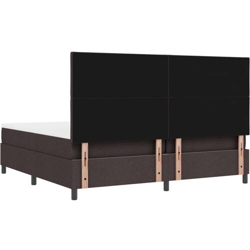 VidaXL Krevet s box springom i madracem tamnosmeđi 200x200 cm tkanina Slike