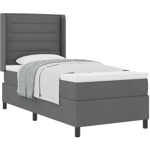 VidaXL Box Spring Krevet s Madracem Tamno Siva 100x200 cm Tkanina Slike