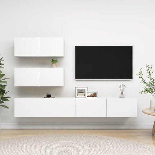  4-dijelni set TV ormarića bijeli od iverice Slike