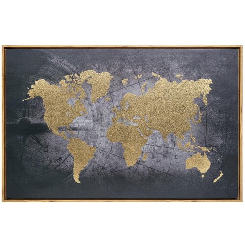 Atmosphera SLIKA NA PLATNU WORLD 58X88CM, ZLATNO/CRNA Cijene