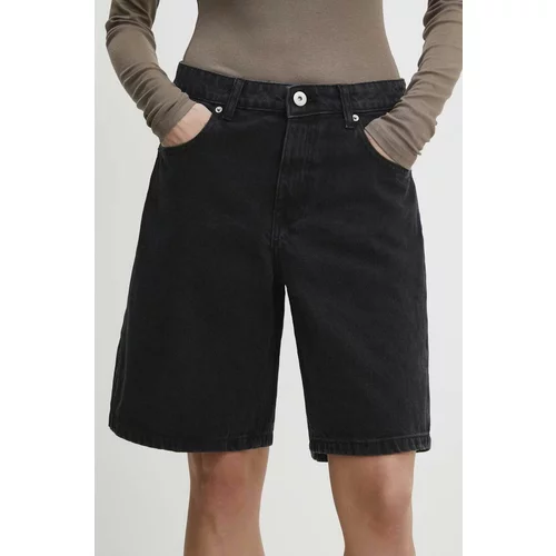 Answear Lab Traper kratke hlače za žene, boja: crna, bez uzorka, visoki struk