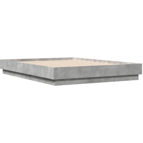 VidaXL Posteljni okvir betonsko siv 135x190 cm inženirski les, (21081647) Slike
