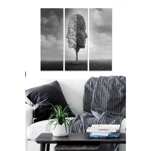 Wallity MDF1169550526 multicolor decorative mdf painting (3 pieces) Cene