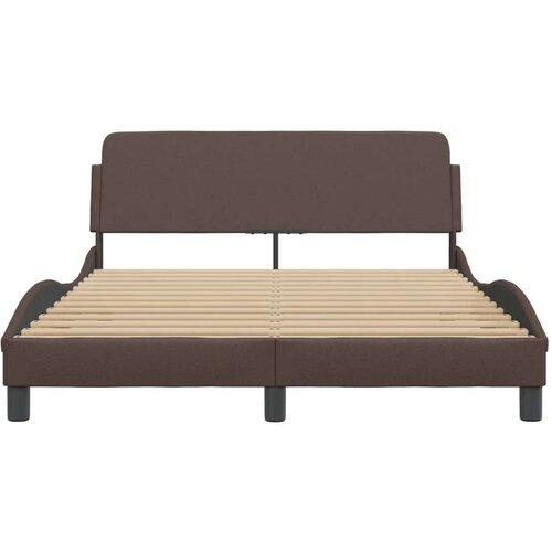  Okvir za krevet s uzglavljem smeđi 140x190 cm od umjetne kože Slike