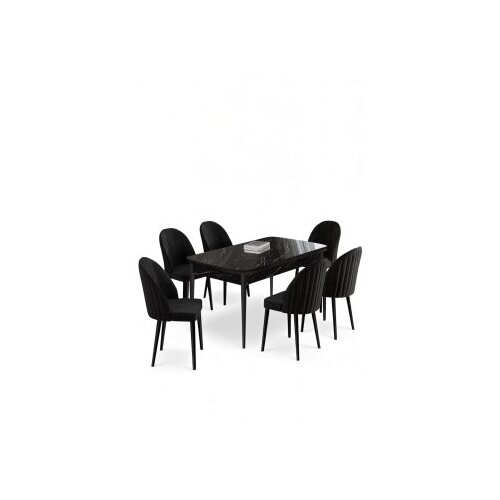 Hanah home trpezarijski set, 7 dijelova, crni Cijene