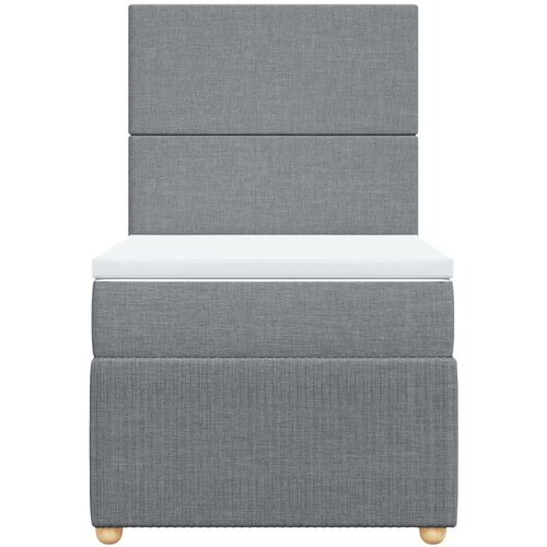 VidaXL Box spring krevet s madracem svjetlosivi 90x190 cm od tkanine Slike