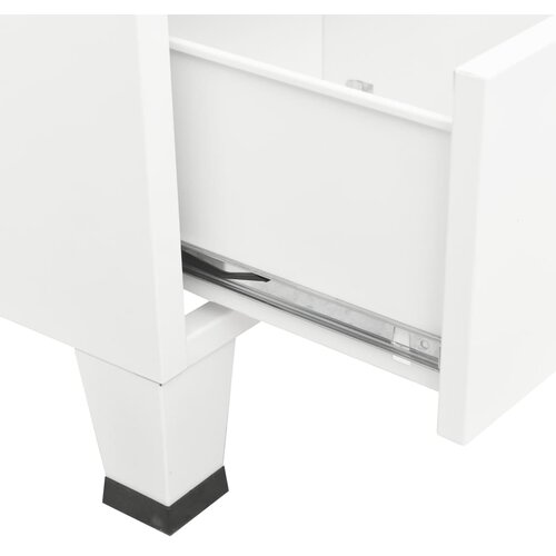  Industrijski sanduk za pohranu bijeli 70 x 40 x 115 cm metalni Slike