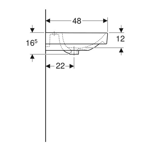 Geberit Umivaonik Smyle Square 500.223.01.1 (120x48) Slike