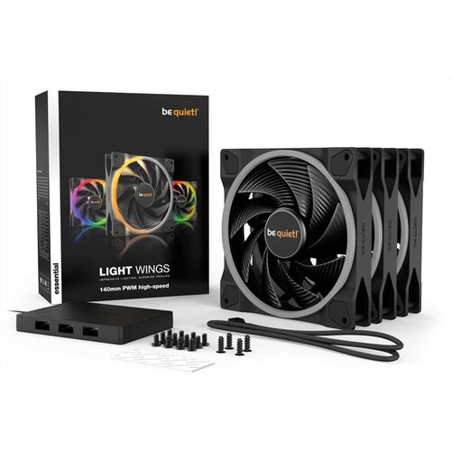 Be Quiet! LIGHT WINGS (BL079) 140 mm 4-pin ARGB PWM 3x ventilatorji Slike