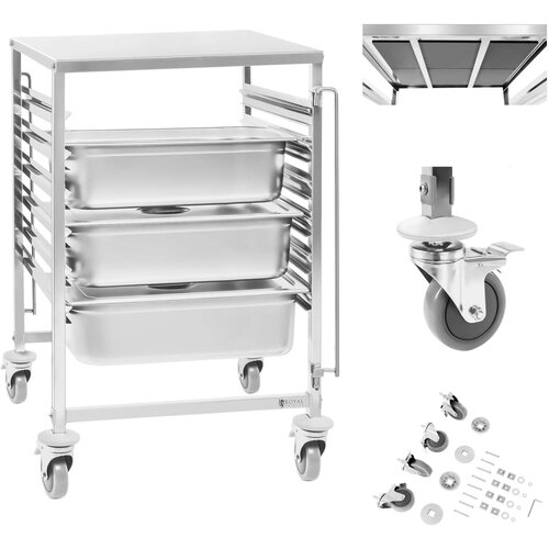 Royal Catering Gostinski voziček za prevoz 6x posod GN2/1, (21387849) Cene