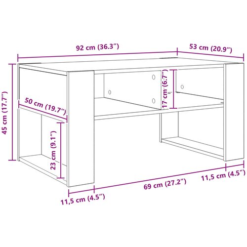  Kava Stol Dimljeni hrast 92 x 53 x 45 cm Konstruirano drvo Slike