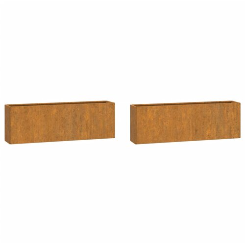 Maison Chic Stensko cvetlična korita - Cvetlični Lonec 2 kosa rjasto corten jeklo 53x10x17 cm, (21790446) Cene