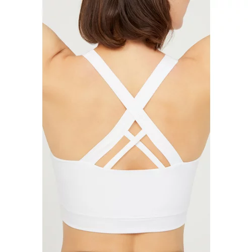 LOS OJOS White Lightly Supported Back Detail Covered Sports Bra.