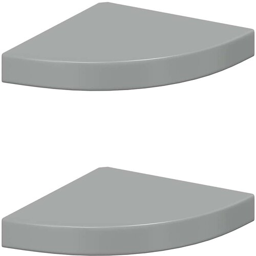  Plutajuće kutne police 2 kom sjajne sive 25 x 25 x 3,8 cm MDF Slike