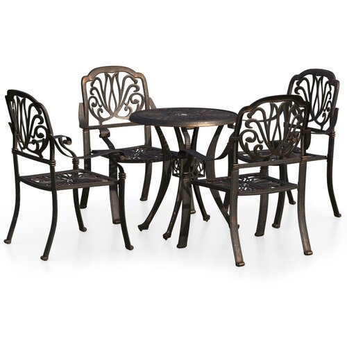 VidaXL Bistro garnitura 5-delna liti aluminij bronasta, (20678534) Slike