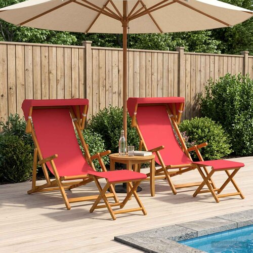  Ležaljka 4 pcs 3 Pozicija Čvrsto drvo eukaliptusa Crvena Cene
