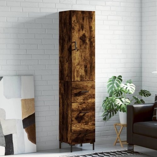 vidaXL Visoka komoda dimljeni hrast 34 5x34x180cm konstruiranog drva Cijene