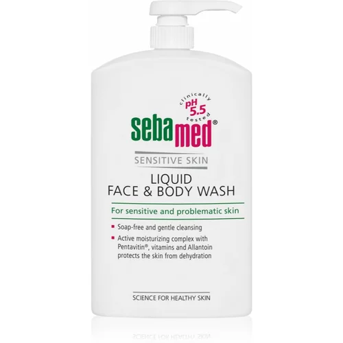 Seba Med Wash nežna emulzija za umivanje tela in obraza za občutljivo kožo 1000 ml