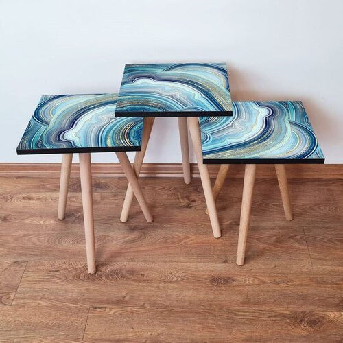Hanah home Set 3 stočića 3Shp89 Navy Blue Cene