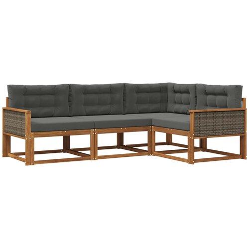 vidaXL Zunanja garnitura za sedenje 4 pcs Naravna in antracitna, (5000282110) Cene