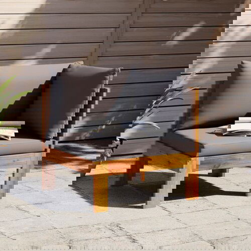  The Living Store Vrtni kotni kavč z blazinami trden akacijev les - Vrtni Kavč, (21478240) Cene