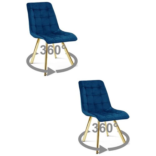  Okretna stolica CIEZA 360, tamnoplavi bar&scaron;un, zlatne metalne noge, set 2 kom Cijene