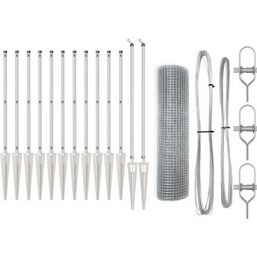 vidaXL Set stupova ograde Set od 2 Pocinčani čelik 25 x 1 m Izdržljivo Cijene