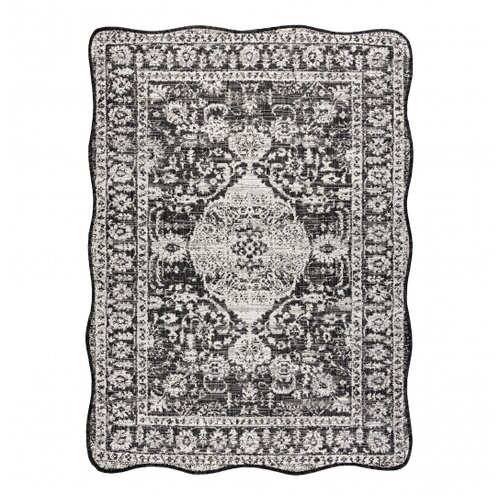 RugsX ORGANIC 2762 sisal preproga Ornament, okvir črna / ecru – moderna nepravilna oblika 160x220 cm, (5000175818) Cene