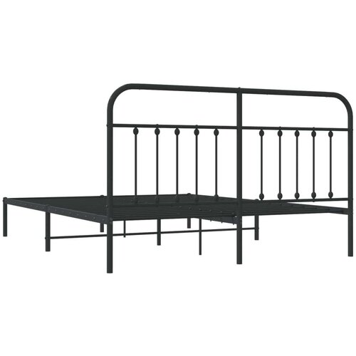 VidaXL Metalni okvir za krevet s uzglavljem crni 183x213 cm Slike