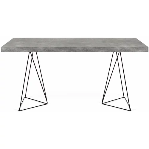 TemaHome Betonska delovna miza s črnim podnožjem Multi, 160 x 90 cm