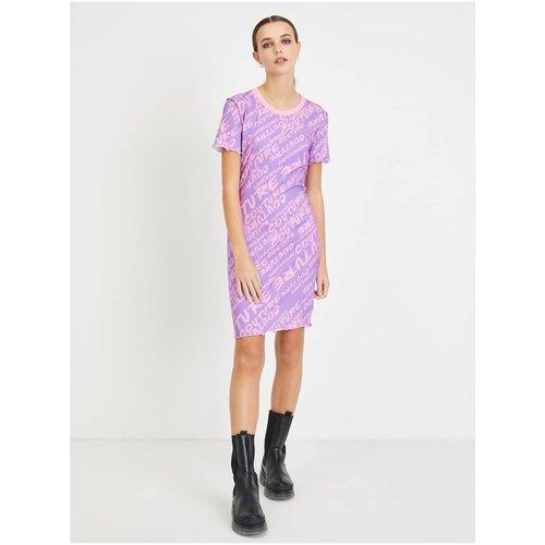 Versace Jeans Couture Light Purple Patterned Sheath Dress - Women Slike