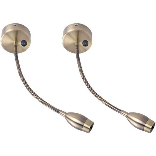 Nettlife LED stenska bralna svetilka, stenska montaža, 2 posteljni svetilki, bronasta gosji vrat, 3W 3000K bakrena 360°, (22136398) Cene