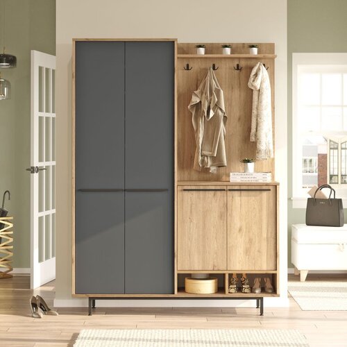Hanah home OS1-SA oakanthracite hall stand Cene