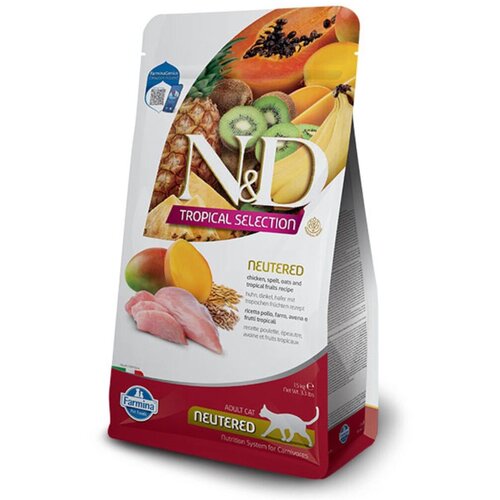 N&d suva hrana za odrasle sterilisane mačke, piletina i tropsko voće, 1.5kg Cene