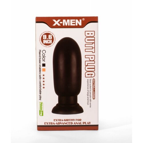 X-Men 9.6inch Huge Butt Plug Black 1 XMEN000082 Slike