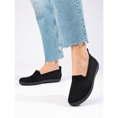 SHELOVET Women's Textile Slip-on Sneakers Black Cene