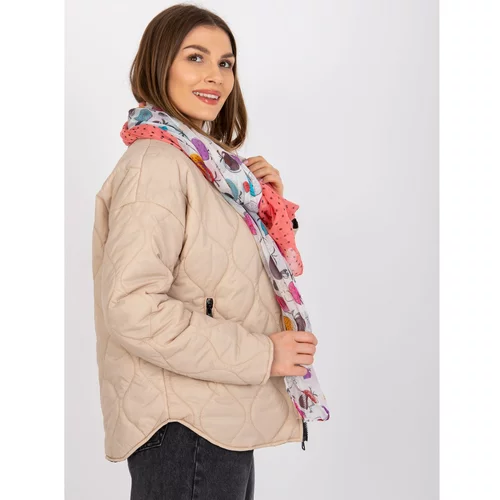Fashion Hunters White-coral scarf with print