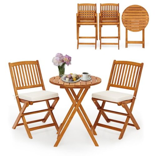  3-dijelni set garniture ne namje&amp;scaron;taja s okruglim stolom - bež Slike