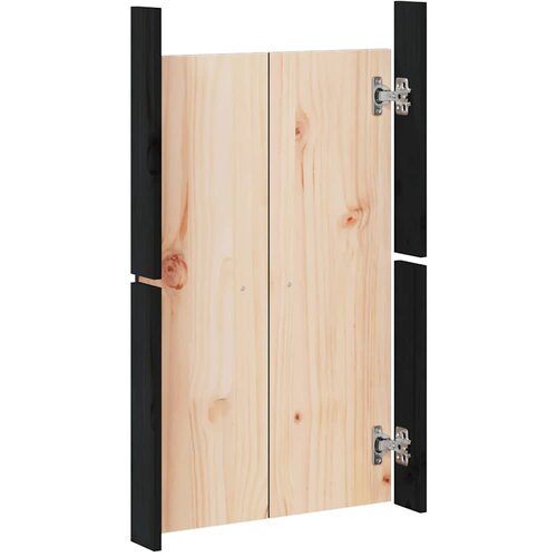 Vanjska kuhinjska vrata MEPPEL 2 kom crna 50x9x82 cm masivna borovina Slike