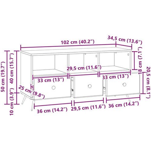  ormar Siva sonoma 102 x 34 5 x 50 cm Konstruirano drvo Slike
