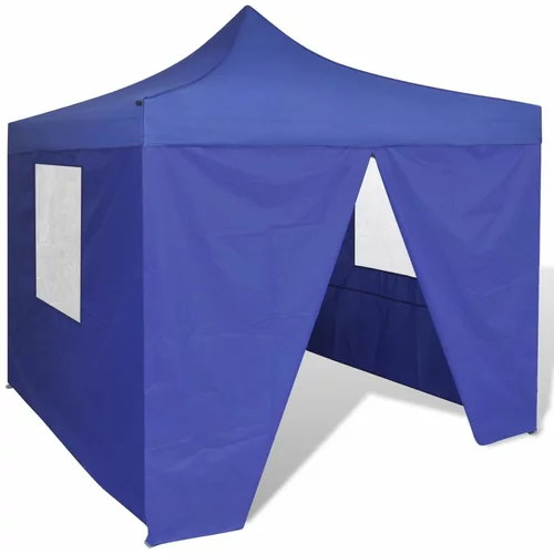  Plavi sklopivi šator 3 x 3 m s 4 zida