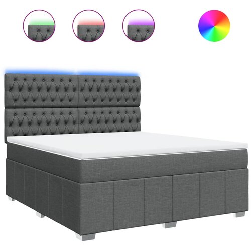 Maison Chic Box spring postelja - Vzmetna postelja z vzmetnico temno siva 180x200 cm blago SL4510, (21903273) Cene