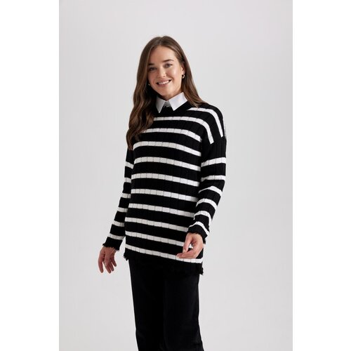 Defacto Regular Fit Striped Sweater Tunic Cene