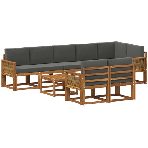 vidaXL Zunanja garnitura za sedenje 9 pcs Naravna in antracitna, (5000279990) Cene