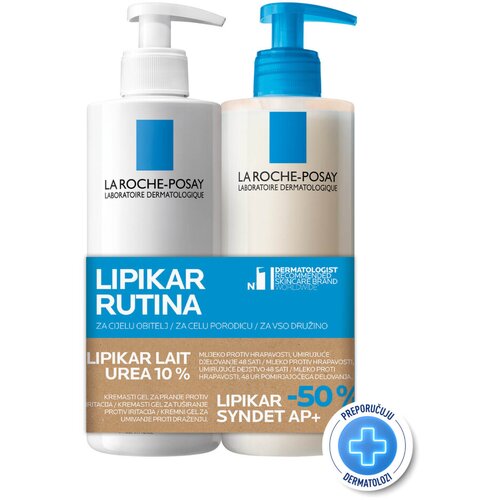 LAROCHE-POSAY lipikar Urea 10% Hidratantni losion, 400 ml+ Sindet, 400 ml PROMO Cene
