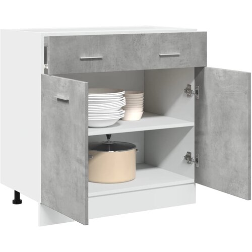 vidaXL Spodnja omarica s predalom betonsko siva 80x46x81,5 cm Cene