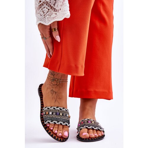 Kesi Women&amp;#039;s decorated slippers Black Bellisa Slike
