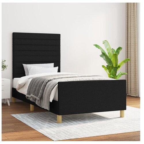  Okvir za krevet s uzglavljem crni 90x190 cm od tkanine Cijene