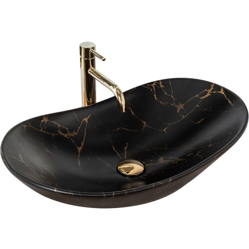 Rea Umivalnik Royal Black Marble Matt countertop Slike